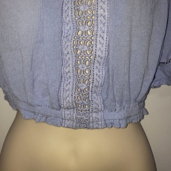 PATRONS OF PEACE blue crop top small - Picture 3 of 6